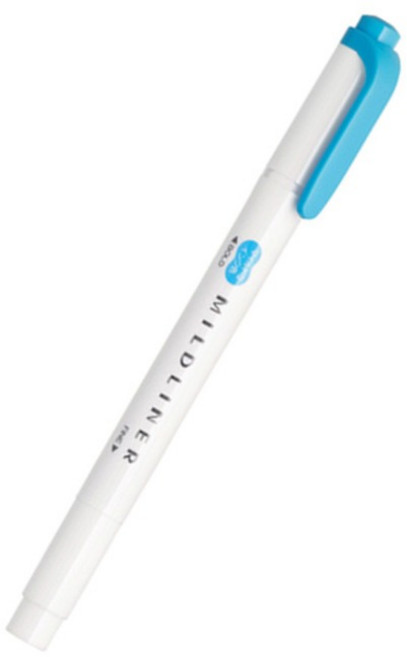 斑馬ZEBRA MILDLINER WKT-7 雙頭螢光筆, 天空藍MCYA, 1個