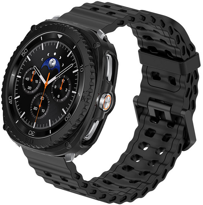 오네꼬네 갤럭시워치8 클래식 46mm 스트랩 베젤링 케이스 세트 하이타임 set 커버 호환 시계줄, 1세트, 시크블랙