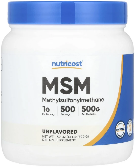 Nutricost MSM Unflavored 17.9 oz (500 g), NutricostMSMUnflavored179oz500, 500g, 1개 - 쿠팡