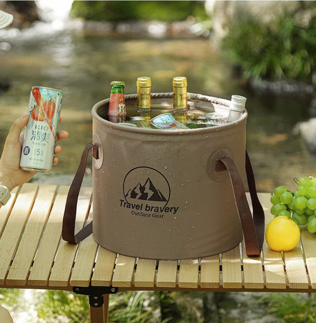 하이퍼플래닛 캠핑용 접이식 버킷 20L, 브라운, 1단, 1개
