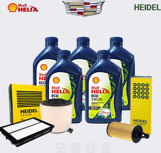 캐딜락 CT6 (엔진오일6L+오일필터+에어필터) 2.0 3.0 3.6, 1개, 오일필터+에어필터+엔진오일