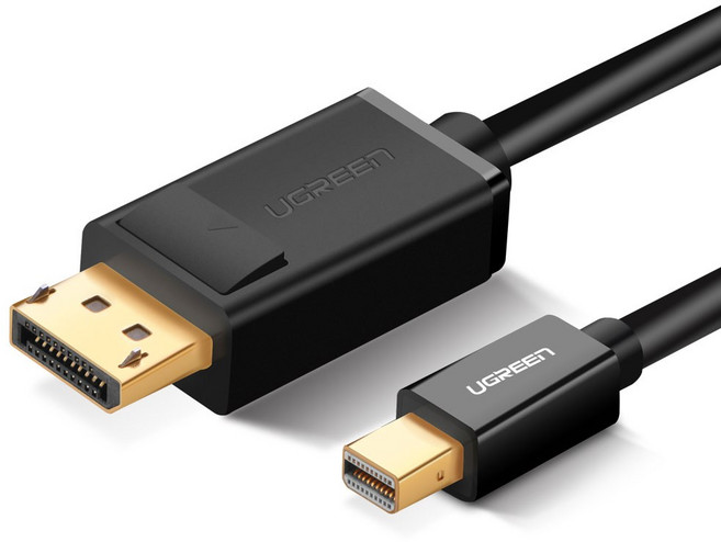 유그린 20핀 더미 순동 미니DP to DP 케이블 블랙, 1개, 2m