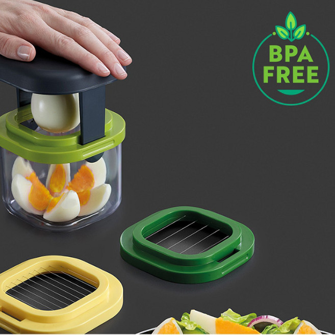 조셉조셉 과일 야채 에그슬라이서 계란 햄 슬라이서 미니 다용도 슬라이서 멀티슬라이서 3p세트 보관함포함, 1개, 그린