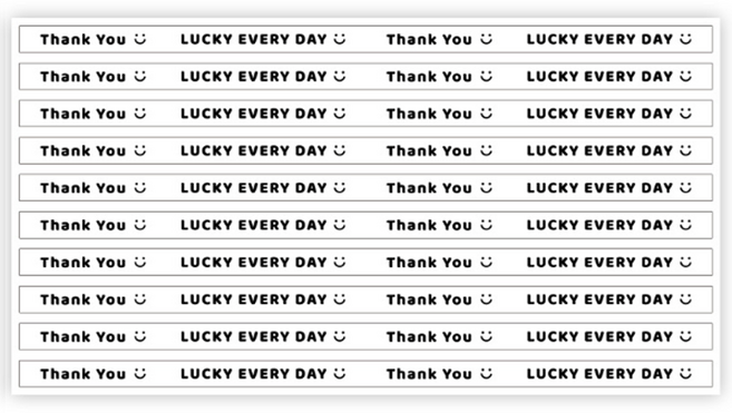 땡큐 도시락 띠지 롱스티커, 100개, 화이트