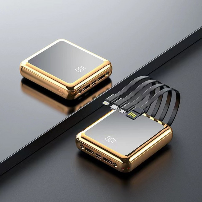 WERSH 미니 케이블 보조배터리 도매 소형 휴대용 20000밀리암페어 모바일 전원, 토호금