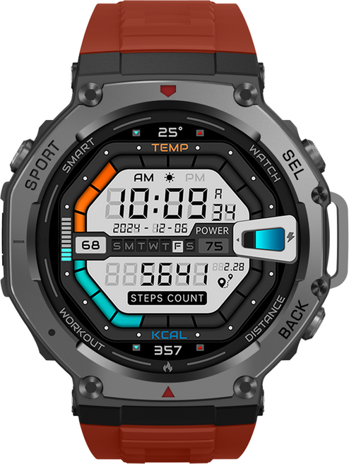 FDUCE GPS 스마트 워치 DM58, GPS + 블루투스, 5.2mm, 레드