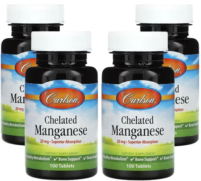 칼슨 킬레이트화 망간 20mg 100정, 4개 - 쿠팡