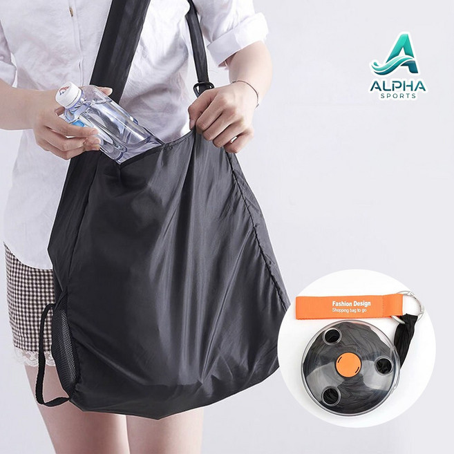 알파 다기능 휴대용접이식 에코백쇼핑백, 블랙, 1개