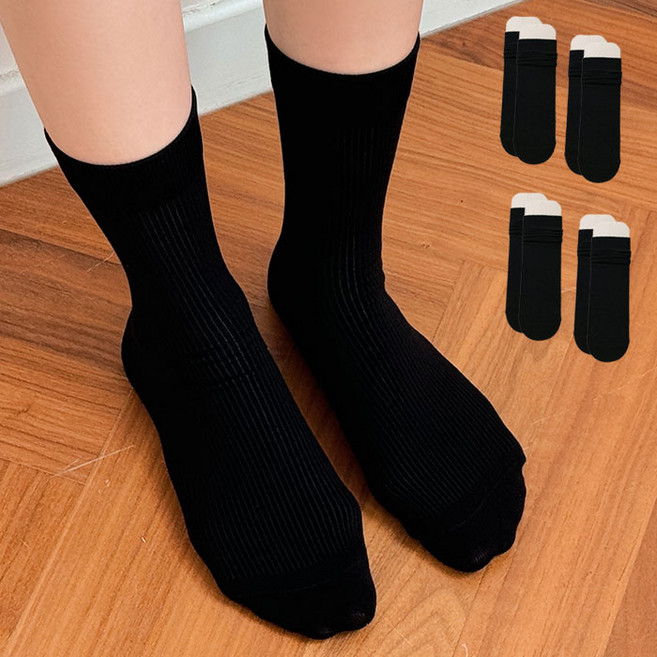 비브삭 스타킹 양말 간절기 골지 중목양말 4P