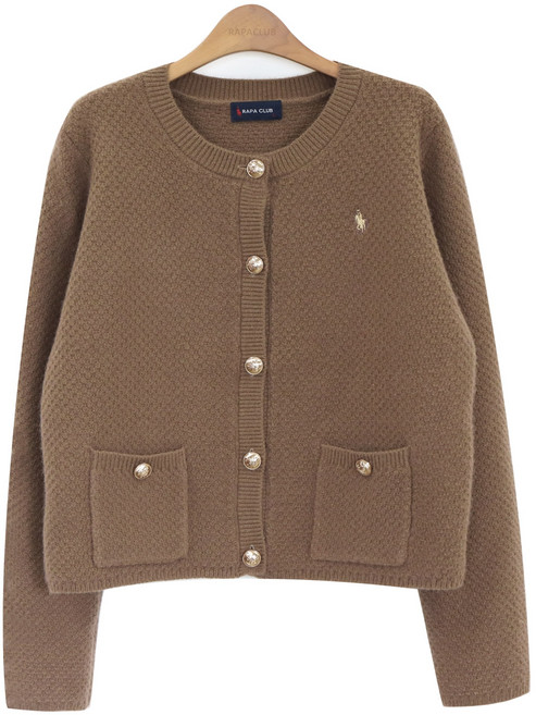라파클럽 여성 골든 버튼 니트 가디건 재킷