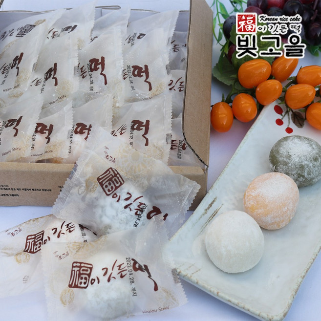 빚고을 "국민 간식" 복이 깃든 삼색 찹쌀떡 (개별 포장 제품)수능선물, 1개