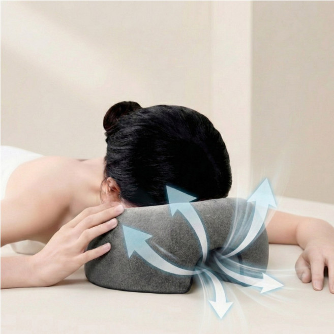 디노브 엎드려 자는 베개 마사지 뷰티샵 베개, 1개, 그레이