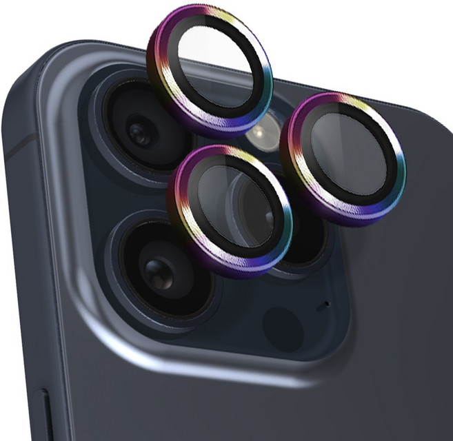 케이스백화점 메탈링 카메라 보호필름 세트 오로라, 1개