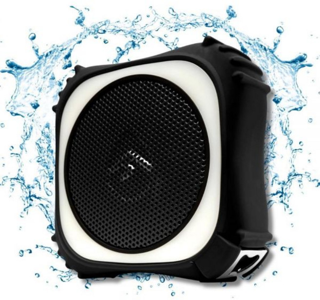 ECOXGEAR EcoEdge Pro 블루투스 스피커 대용량 베이스 인핸싱 패시브 우퍼 방수 스피커LED 파티 라이트 포함 20시간 이상 재생 가능한 휴대용 Siri 및 Goo, EcoEdge Pro_Black