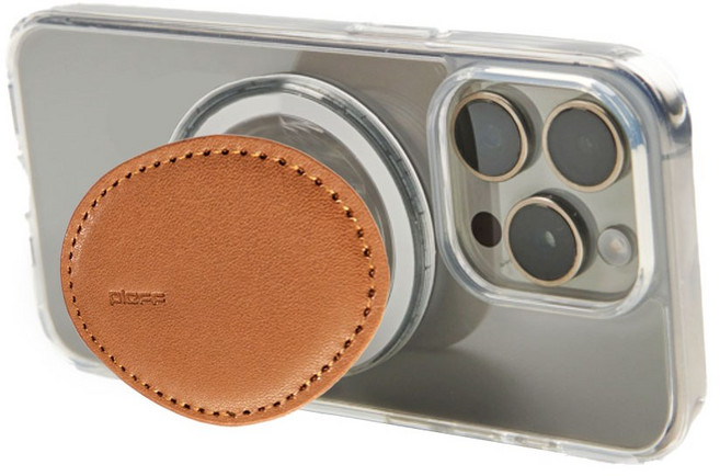 [플렙] 가죽 맥세이프 팝그립 탈부착 휴대폰 거치대 마그네틱 스마트톡 (신제품), 1개, D. Comet - Brown