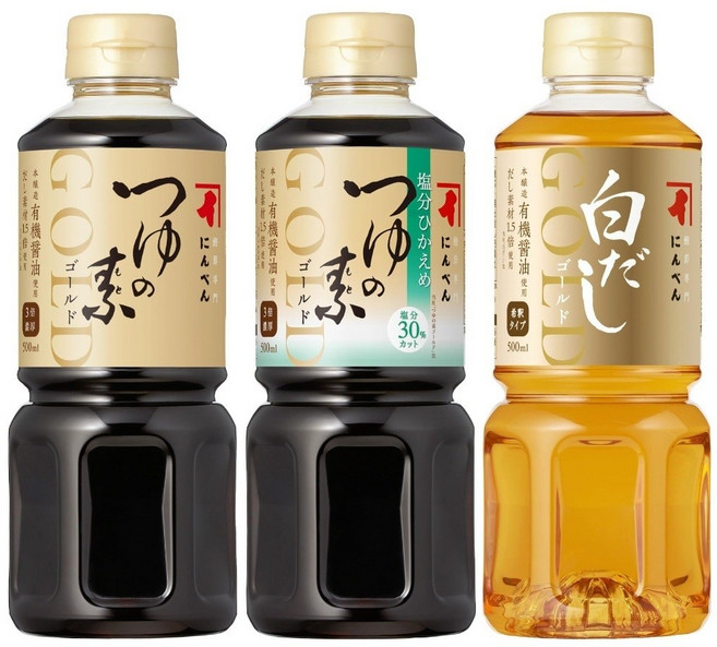 닌벤 쯔유 시로다시 골드 3종세트 가쓰오부시 콘부 다시마 쯔유, 1개, 1개