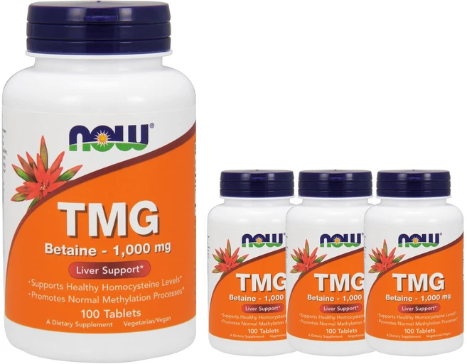 나우푸드 TMG 베타인 1000mg 타블렛, 100정, 4개 - 쿠팡