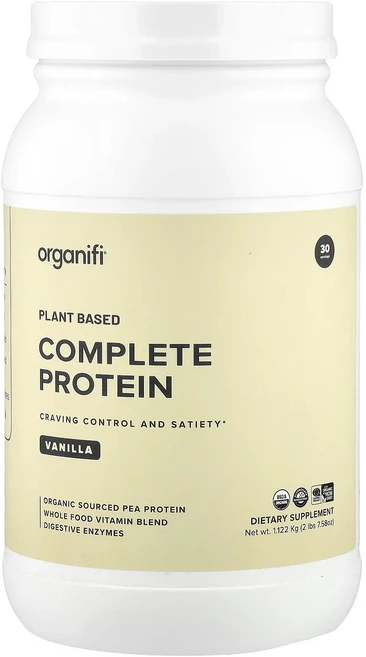 매우편하고 Organifi 식물성 컴플리트 단백질 바닐라 1.122kg(2lbs 7.58oz) 끝내주게잘나가는상품, Organifi식물성컴플리트단백질바닐라1122kg2lb, 1개, 1.122kg - 쿠팡