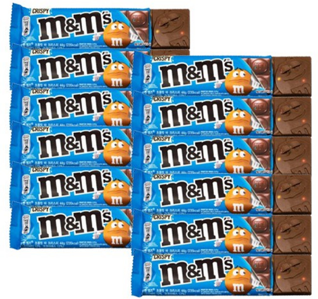 엠앤엠즈 초코바 블록 크리스피, 44g, 12개