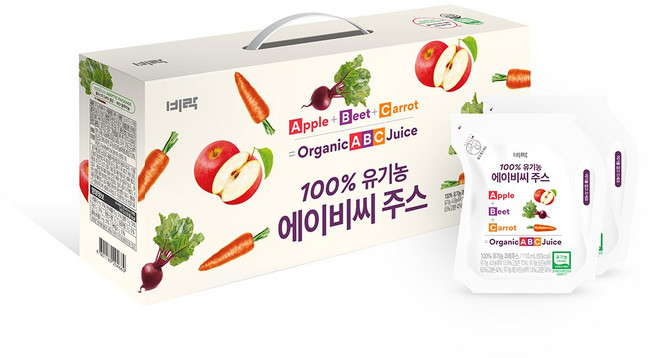 비락 100%유기농에이비씨주스, 110ml, 18개