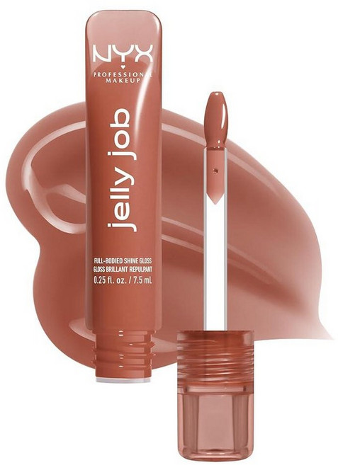 NYX PROFESSIONAL MAKEUP Jelly Job 립글로스 풀 바디 스무딩 하이퍼글로시 샤인 립 틴트 글로스 - 젤리 블러싱 (페일 핑크), 04 Toast N' Jelly