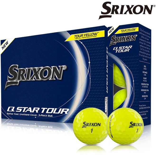 스릭슨 던롭 신형 큐스타 우레탄 골프공 3피스, 옐로우, 12개입, 1개