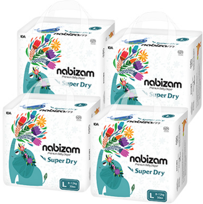 나비잠 슈퍼드라이 팬티형 기저귀 아동공용 대형 4단계(8~12kg), 120매