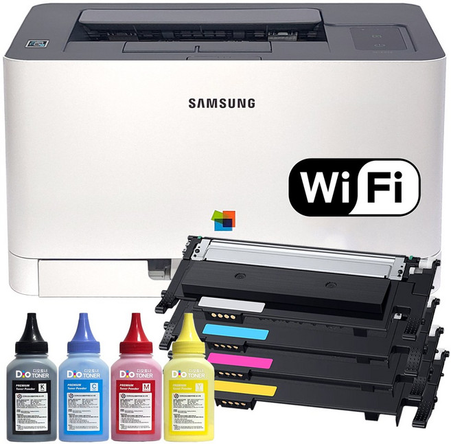 무한프린터 개조 삼성 레이저프린터 SL-C513 SL-C513W 무한토너+리필파우더 풀세트 프린트기, SL-C513W 무선연결 무한프린터