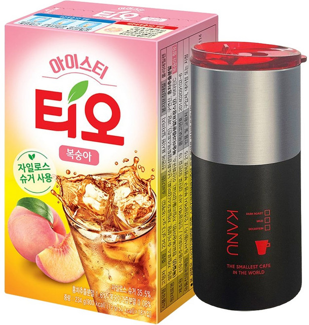 동서 티오 아이스티 복숭아맛 18T+하프스텐텀블러, 18개