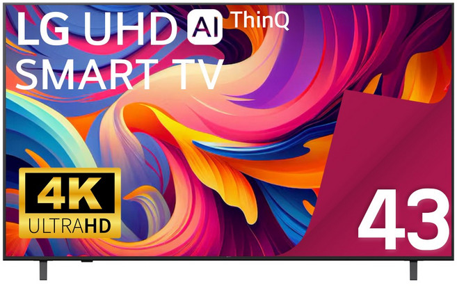 LG전자 TV 43UA7500 25년형 울트라 HD 4K 109cm(43인치) LED 스마트 티비 유튜브 넷플릭스 디즈니 미러링, 고객직접설치, 스탠드형