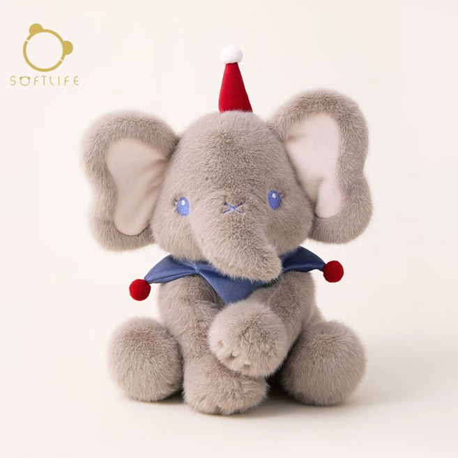 SOFTLIFE 可愛大象毛絨玩具安撫玩偶, 1個, MOMO象陪伴玩偶-棕色坐高約20cm【安撫陪伴】