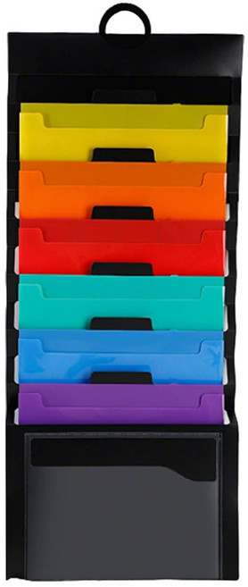 투데이리빙 A4 6단 벽걸이 접이식 아코디언 파일 서류 문서 파일 정리함 보관 저장 포켓 도큐먼트 케이스 인덱스 부착 가능 폴더 봉투 꽂이, 1개, 레인보우