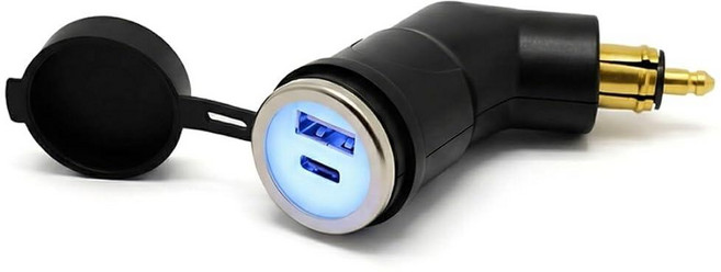 Cliff Top 오토바이 DIN Hella USB 충전기 36W PD USB-C 및 QC 3.0 BMW 트라이엄프 타이거 두카티 오토바이와 호환 (각도), 클리프 탑 오토바이 DIN 헬라 USB 충전기 36W