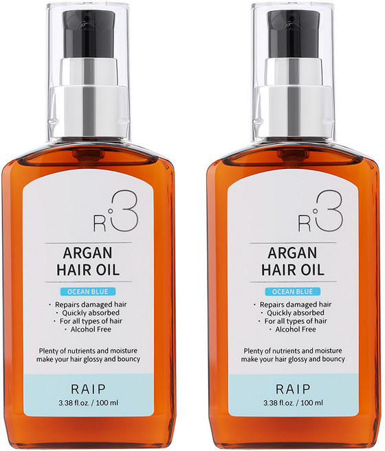 라입 R3 아르간 헤어 오일 오션블루, 100ml, 2개