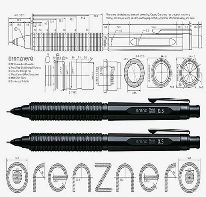 펜텔 오렌즈 네로 샤프 0.3 0.5MM 각인 정품보증서 같이동봉, 0.5MM_각인O배송요청에적기
