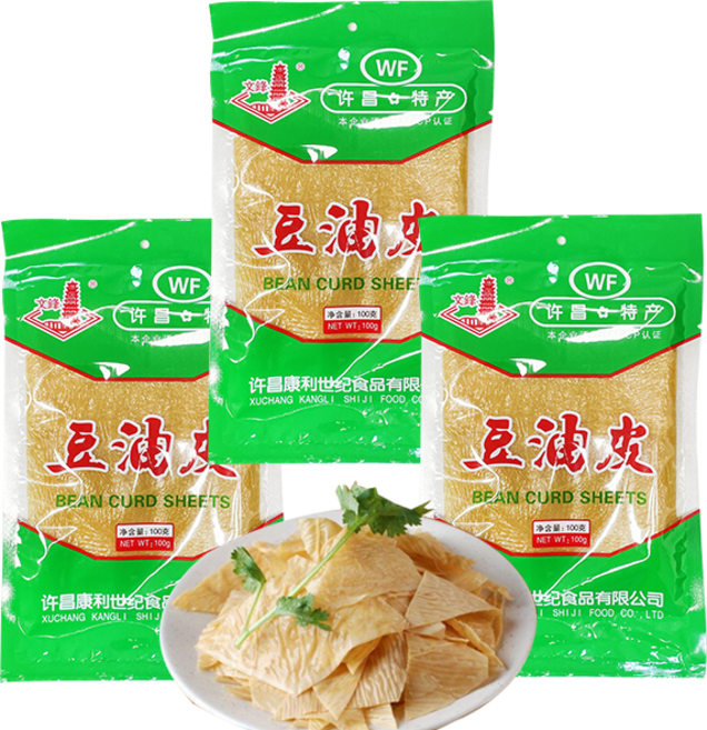 홍홍 중국식품 중국 문봉 두유피 훠궈 마라탕 사리 두부피, 100g, 3개