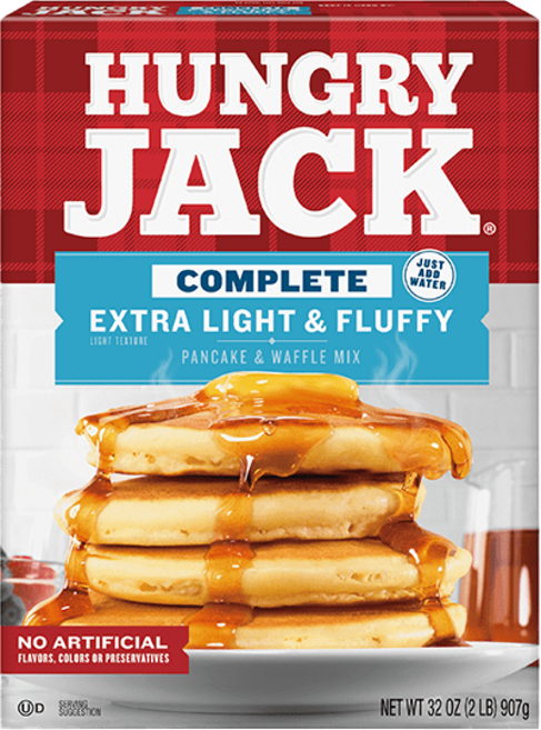 헝그리잭 컴플리트 엑스트라 라이트 플러피 팬케이크 & 와플 믹스, 4개, 907g