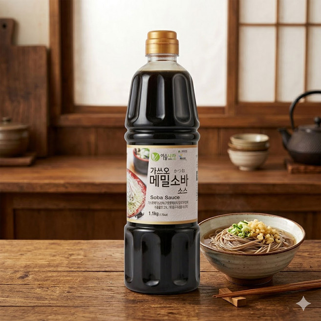 이슬나라 진한 가쓰오메밀소바 소스 1.1kg 대용량 냉모밀 육수, 1개