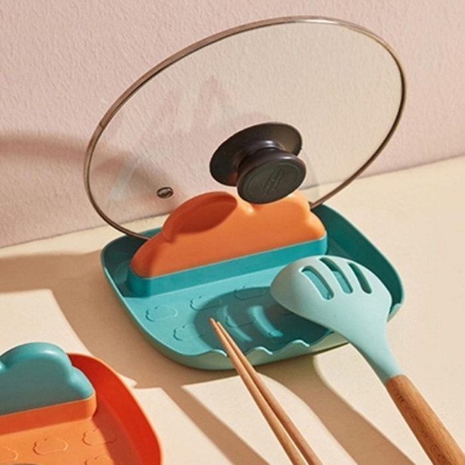 기타 만능 조리도구 정리대 냄비뚜껑 국자 받침대 주방정리, 블루, 2개