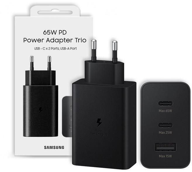 삼성전자 65W 트리오 포트 PD 충전기, 블랙, 1개