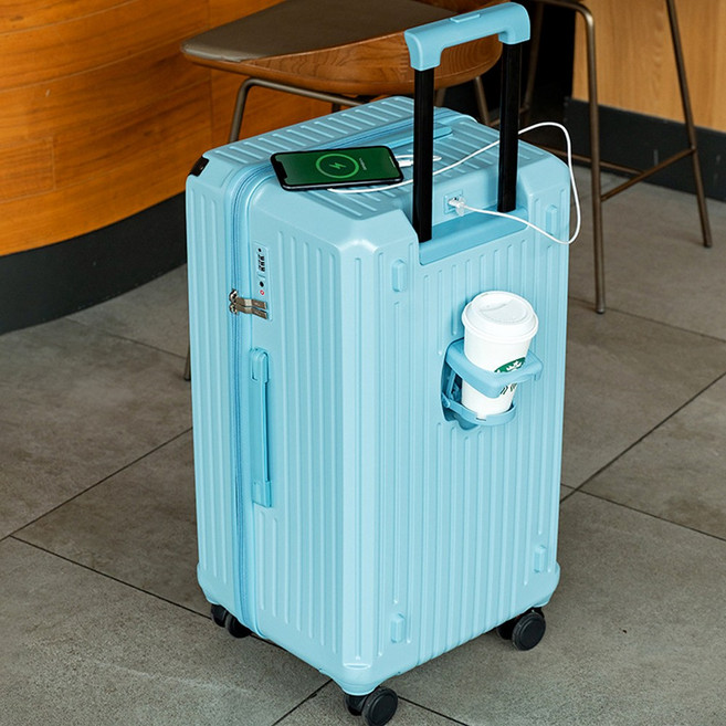 3년AS 대형 캐리어 하드 저소음 360도 회전 USB 충전포트 컵홀더 대용량 트렁크 오륜 캐리어 플러스 캐리어