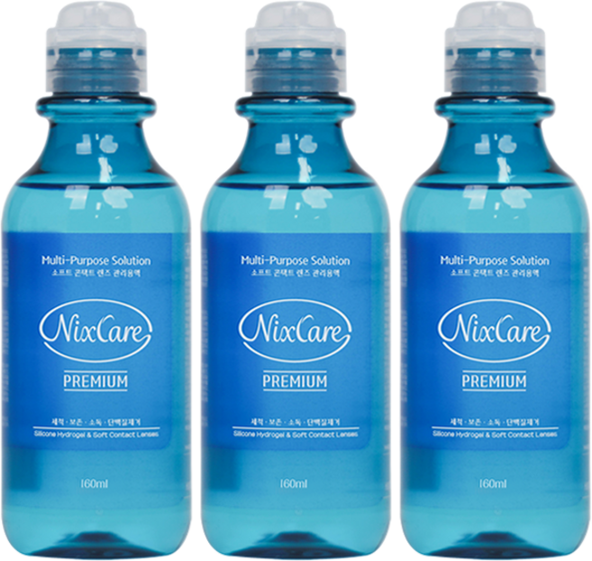 휴메디솔 닉스케어 프리미엄 렌즈 세정액, 3개, 160ml