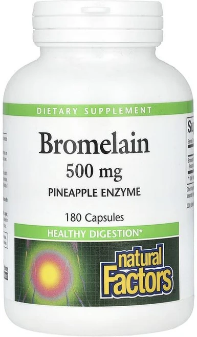 네추럴팩터스 파인효소 브로멜라인 파인애플효소 500mg 180캡슐, 1개, 180정 - 쿠팡