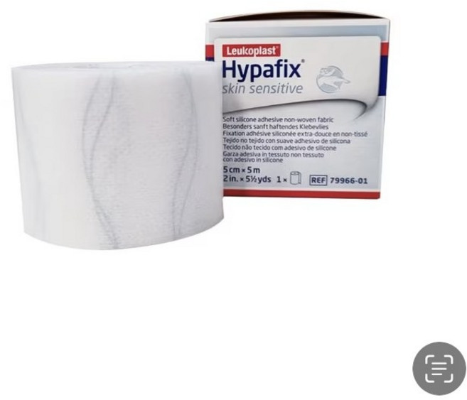 5cm x 5M 하이퍼픽스 젠틀터치 스킨 센스티브 실리콘 부직포 민감성 피부, 1개
