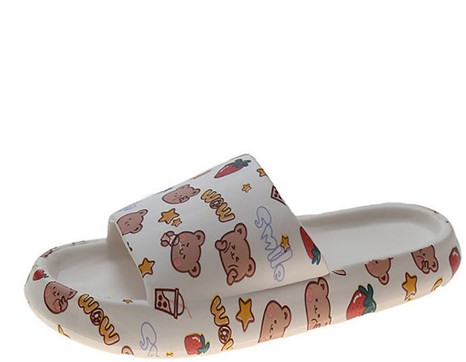 셀럽당 슬리퍼 남녀가 입는 것을 차갑게 끌다. 낙서 미끄럼 방지 통굽 비치 슈즈