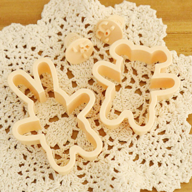 [렛츠베이킹] 아품곰 쿠키커터 토끼 곰 1SET, 아이보리, 1개