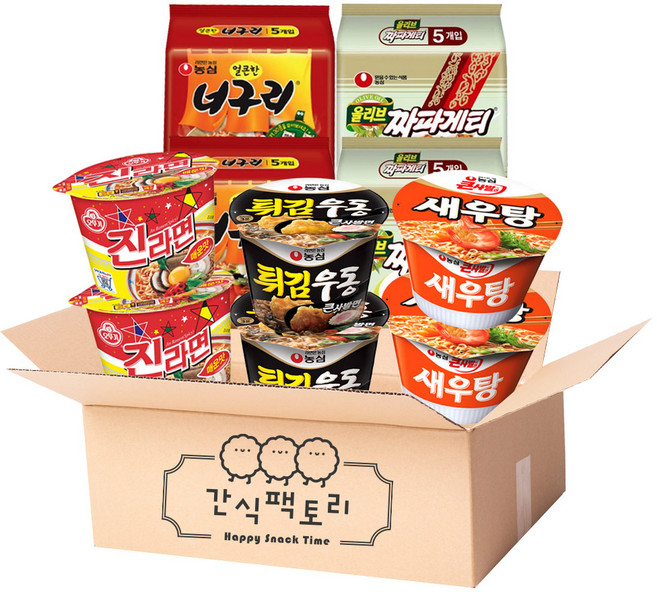 간식팩토리 봉지라면 멀티팩+컵라면 2호 세트, 1개