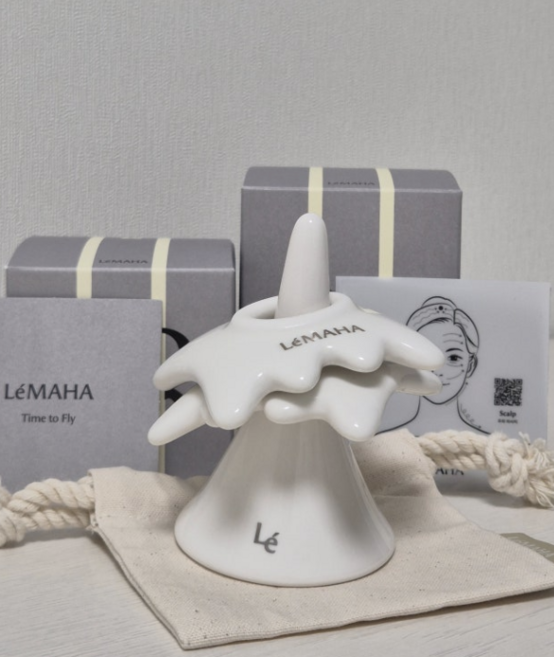 르마하 반지 괄사 / 두피 얼굴 승모 마사지 리프팅+거치대 세트 / 얼굴마사지 경락 붓기완화, 화이트, 1개