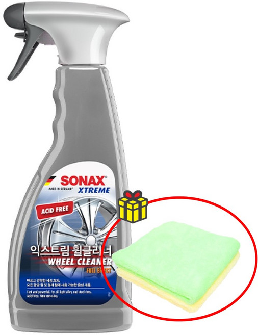 소낙스 익스트림 휠클리너 자동차 휠세정제 중성 분진 제거제 500ml+타월, 1개, 500ml