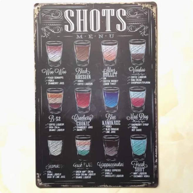 BS-3781 빈티지소품 철판 틴액자 사이즈 20x30cm SHOTS, 1개